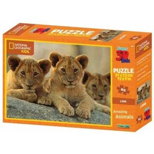 Tom Legpuzzel 3d Kids Leeuwen 63 Stukjes