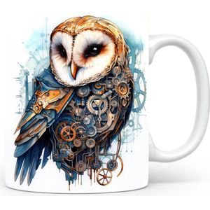 Mok met Uil Beker voor koffie of tas voor thee, cadeau voor dierenliefhebbers, moeder, vader, collega, vriend, vriendin, kantoor