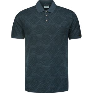 No Excess Mannen Geruite Polo Nacht Blauw XXL