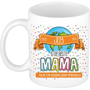 Bellatio Decorations Naam mok mama Joy - wit - de beste - keramiek - 300 ml - Moederdag / verjaardag