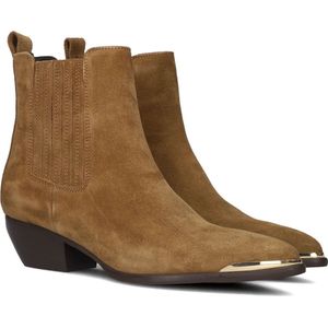 Notre-V Ar230 Enkellaarsjes - Enkelboots met rits - Dames - Camel - Maat 40