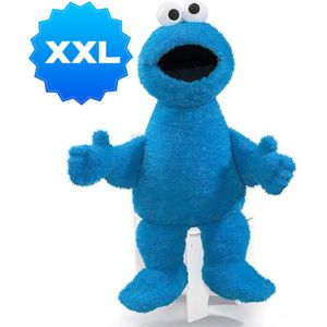 Cookie Monster - Sesamstraat Pluche Knuffel XXL 100 cm {Sesamestreet XL Plush Toy | Sesam Straat Groot Speelgoed Knuffeldier Grote Knuffelpop voor kinderen jongens meisjes | Pino , Elmo, Oscar Mopperkont, Bert, Ernie, Grover Koekie monster}