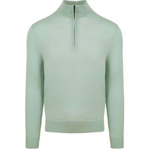 Suitable Merino Half Zip Trui Groen - Maat M - Heren - Schipperstrui