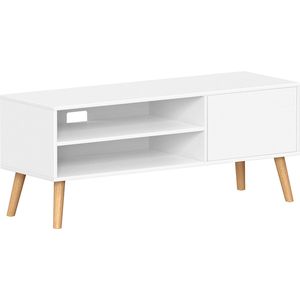 Signature Home TV-meubel - tv meubel hout - TV-meubel voor TV's tot 55 inch - 120 cm lang - tv meubels - voor woonkamer, industrieel - wit
