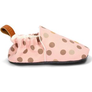 Baby zachte schoen / pantoffel Roze met stippen maat 22/23