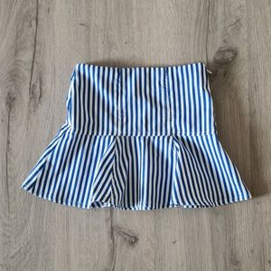Rokje gestreept katoen - lente/zomer - meisjes - blauw/wit - maat 104