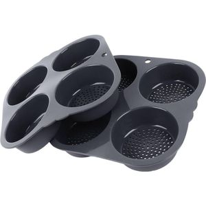 Siliconen Geperforeerde Hamburgerbroodvorm - 2 Pack - Niet-Stick - Vaatwasmachinebestendig