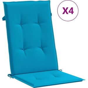 <p>Geef je buitenruimte in een handomdraai een frisse uitstraling met deze comfortabele stoelkussens! Het duurzame polyester materiaal is uv-bestendig en rekbaar. Daarnaast is het waterbestendig, waardoor het perfect is voor vochtige of regenachtige omstandigheden. Het kussen is eenvoudig schoon te maken.</p>
<p>Het buitenkussen is gevuld met holle vezels voor ultrazacht en optimaal zitcomfort. Na elk gebruik krijgen de stoelkussens hun oorspronkelijke vorm terug.</p>
<p>Dit zitkussen is niet alleen geschikt voor buitengebruik, zoals voor tuin- en terrasmeubelen, maar kan ook binnenshuis worden gebruikt als stoelkussen en als kussen voor een bureaustoel. Daarnaast is het een prachtige decoratie om je huis een frisse uitstraling te geven.</p>
<p>Dankzij het doordachte anti-slipontwerp met touw is het gemakkelijk om het kussen aan meubelen te bevestigen en netjes en veilig op zijn plaats te houden.</p>
<p>Het product is vacuüm verpakt, dus het heeft enige tijd nodig om uit te zetten en terug te keren naar zijn oorspronkelijke vorm.</p>
<ul>
  <li>Kleur: blauw</li>
  <li>Materiaal: stof (100% polyester)</li>
  <li>Vulmateriaal: schuimvezel</li>
  <li>Afmetingen: 120 x 50 x 3 cm (L x B x D)</li>
  <li>Touwlengte (per stuk): 30 cm</li>
  <li>Met 1 elastische band en 2 sets touwtjes</li>
  <li>Geschikt voor stoelen met een hoge rugleuning</li>
  <li>Waterafstotend</li>
  <li>Levering bevat: 4 x zitkussen</li>
</ul>
<p>Maak je buitenruimte comfortabel en stijlvol met deze polyester stoelkussens. Bestel ze nu en geniet van een frisse uitstraling!</p>