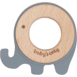 Baby's Only Houten baby bijtring - Bijtspeeltje olifant - Grijs - Baby cadeau
