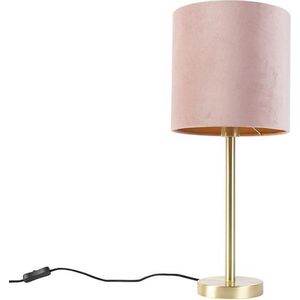 QAZQA simplo - Moderne Tafellamp met kap - 1 lichts - H 595 mm - Roze - Woonkamers-sSlaapkamer