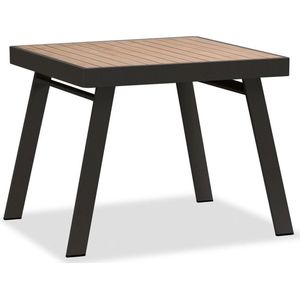 York dining tuintafel 90x90xH75 cm aluminium antraciet teak