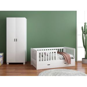Born Lucky ® Peuterkamer Met Lade Joan Wit 2 Delig met Mila Kledingkast