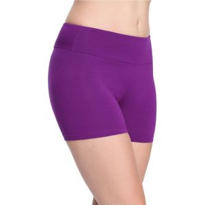 Merry Style Dames Korte Leggings - Sport - Vrijetijdsbroek - Shorts - Sporbroek - Yogabroek - Brede Taille - MS-MS10-284-LE - Purper - XS