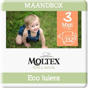Moltex Pure & Nature Eco Luiers Midi, Maat 3 (4-10 kg) - 132 luiers