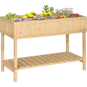 Verhoogd plantentafel met 8 vakken voor kruiden en bloemen - Tuinieren zonder rugpijn