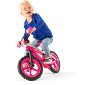 Chillafish BMXie 2 - lichtgewicht funky loopfiets met 12 RubberSkin banden en voetrem, Roze