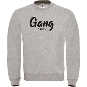 Wintersport sweater grijs M - Gang is alles - zwart - soBAD. | Foute apres ski outfit | kleding | verkleedkleren | wintersporttruien | wintersport dames en heren