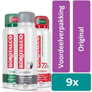 Borotalco - Deodorant - Try Out - 9 x 150ml - voordeelverpakking