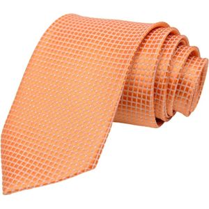 Fako Fashion® - Stropdas - Ruit - Satijn - 8cm - 145cm - Oranje