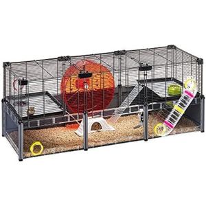 Hamsterkooi - Hamster kooi - Hamster bodembedekking - 107,5 x 37,5 x h 42 CM - Zwart