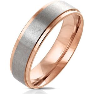Ring Dames - Ringen Dames - Ringen Vrouwen - Ringen Mannen - Rosé Goudkleurig - Heren Ring - Met Middenstuk - Centro