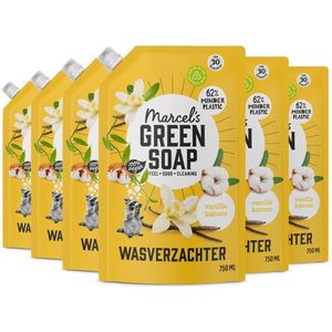Marcel's Green Soap Wasverzachter Navulling - Vanille & Katoen - 6 x 750ml