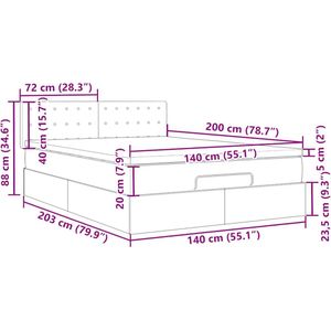 vidaXL - Ottoman - bed - met - matras - 140x200cm - kunstleer - zwart