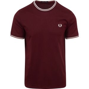 Fred Perry - Twin Tipped T-shirt Bordeaux - Heren - Maat XXL - Modern-fit