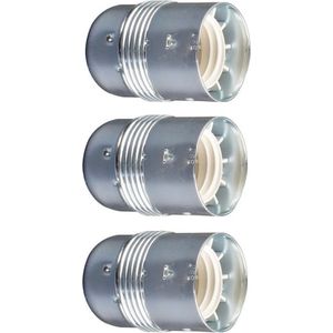Lamphouder - Glad - E27 - Chroom - Per 3 stuks