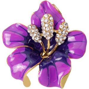 Fako Bijoux® - Broche - Orchidee - 47x50mm - Paars