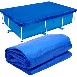 Rechthoekige zwembadafdekking voor rechthoekige zwembaden, verbeterd materiaal, dikker en duurzamer, stof- en bladbestendig, blauw (rechthoekig 300 x 201 cm)