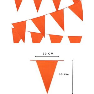 Oranje Vlaggenlijn-Oranje versiering-10 meter-18 vlaggetjes koningsdag