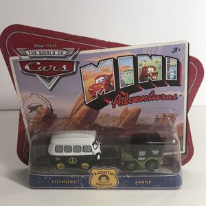 Pixar Cars Mini Adventures Radiator Springs SARGE & FILLMORE Jeep & VW Bus