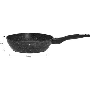 Top Choice - Wokpan - 24 cm - Marmer - Aluminium - Zwart