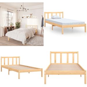 vidaXL Bedframe massief grenenhout 90x190 cm - Bedframe - Bedframe - Bed Frame - Bed Frames