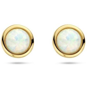 14K geelgoud oorknoppen opaal 4027854