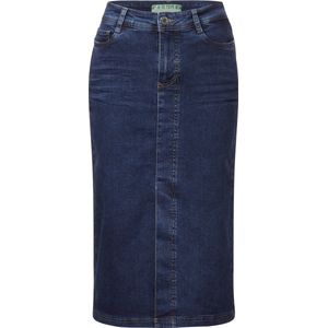 Street One Denim Skirt - midi high waist - Dames Rok - soft indigo washed - Maat 38