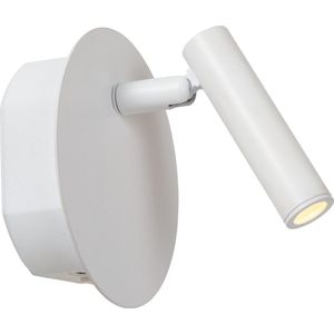 Lucide JOLIJN - Oplaadbare Bedlamp / Wandlamp - Accu/Batterij - Ø 10,2 cm - LED - 1x2W 3000K - Magnetisch - Wit