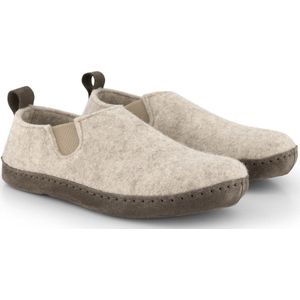 Travelin' In-Home Dames Sloffen - Wollen Pantoffels - Suede zool - Beige - Maat 36