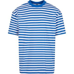 Urban Classics - Regular Stripe Heren T-shirt - 3XL - Wit/Blauw