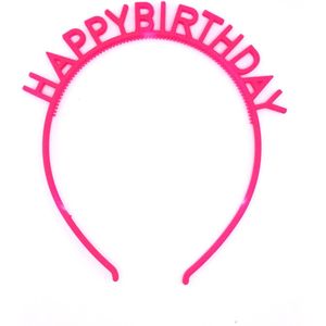 Diadeem happy birthday fel roze - kinderfeestje - verjaardag