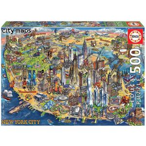 EDUCA - puzzel - 500 stuks - Kaart New York