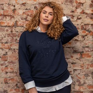 Blauwe Sweater van Je m'appelle - Dames - Plus Size - 52 - 1 maat beschikbaar