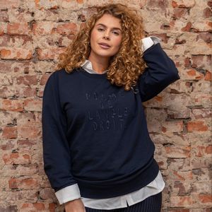 Blauwe Sweater van Je m'appelle - Dames - Plus Size - 52 - 3 maten beschikbaar