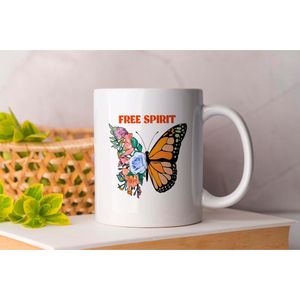 Mok Free Spirit - Butterflies - ButterflyBeauty - GardenVisitors - Gift - Cadeau - NatureWings - Vlinders - Vlinderpracht - NatuurVleugels - FladderBy