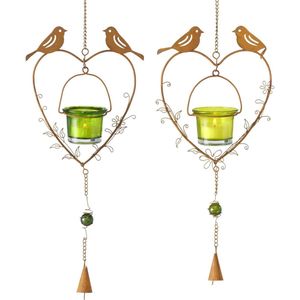 hanger guirlande hart vogel sfeerlicht set van 2 stuks