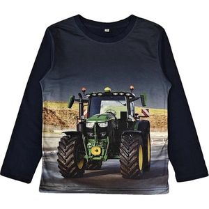 Kinder longsleeve trui met tractor print | trekker John Deere full color print | Kleur blauw | Maat 92 | kinder sweatshirt | Zeer mooi!