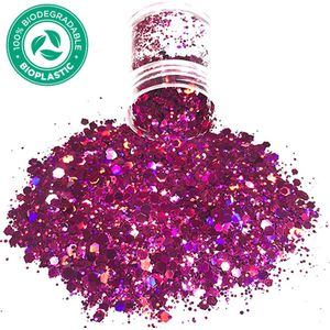 Biologisch Afbreekbaar Chunky Glitters (Roze) [Volume 8g - Biodegradable Festival Jewels Glitter Outfit Lichaam en Gezicht - Make-up Face Body - Kinderen Volwassenen Dames - Eco Friendly - Glitter Tattoo Set]