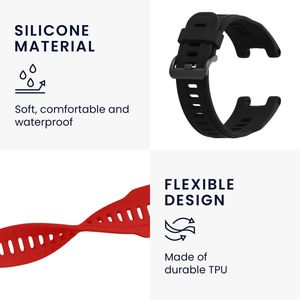 kwmobile 2x armband geschikt voor Huami Amazfit T-Rex / T-Rex Pro - Bandjes voor fitnesstracker in zwart / rood