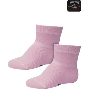 Bonnie Doon Basic Sokken Baby Roze 0/4 maand - 2 paar - Unisex - Organisch Katoen - Jongens en Meisjes - Stay On Socks - Basis Sok - Zakt niet af - Gladde Naden - GOTS gecertificeerd - 2-pack - Multipack - Roze - Orchid Pink - OL9344012.306